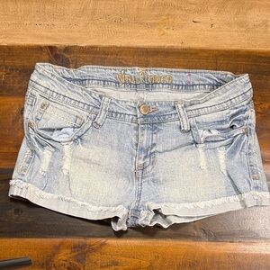 Wallflower Blue Jean Shorts Distressed